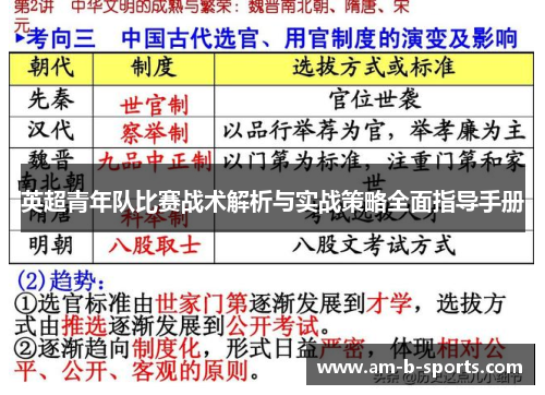 英超青年队比赛战术解析与实战策略全面指导手册
