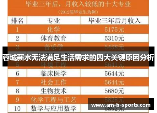 蓉城薪水无法满足生活需求的四大关键原因分析 蓉城薪水无法满足生活需求的四大关键原因分析